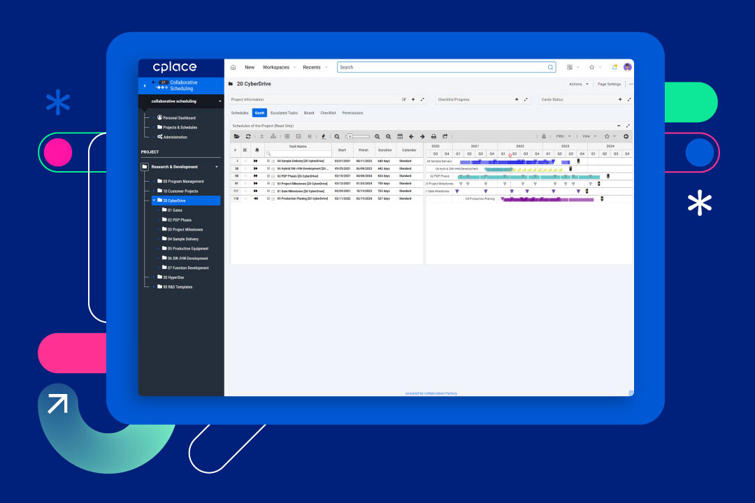 Softwarelösung für Gantt-Diagramme