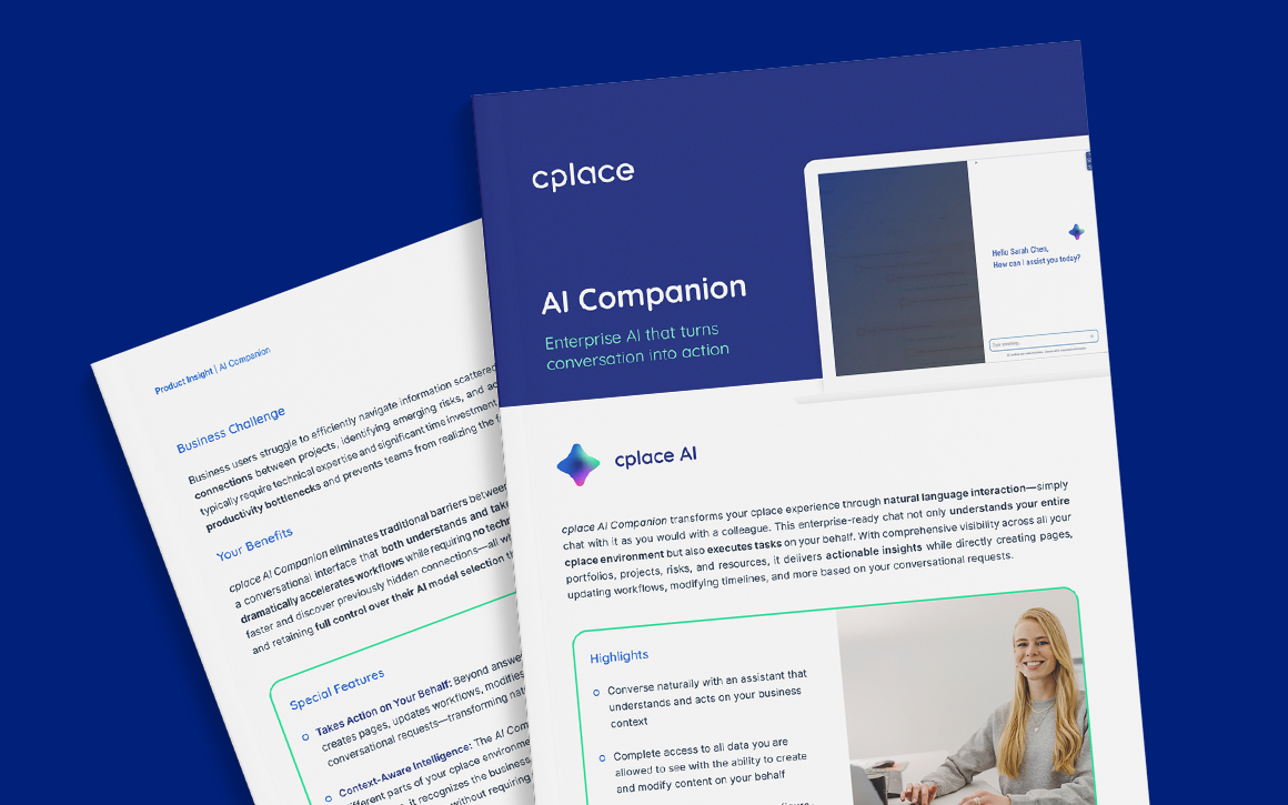 With the cplace AI Companion, AI becomes an active team member in your projects.