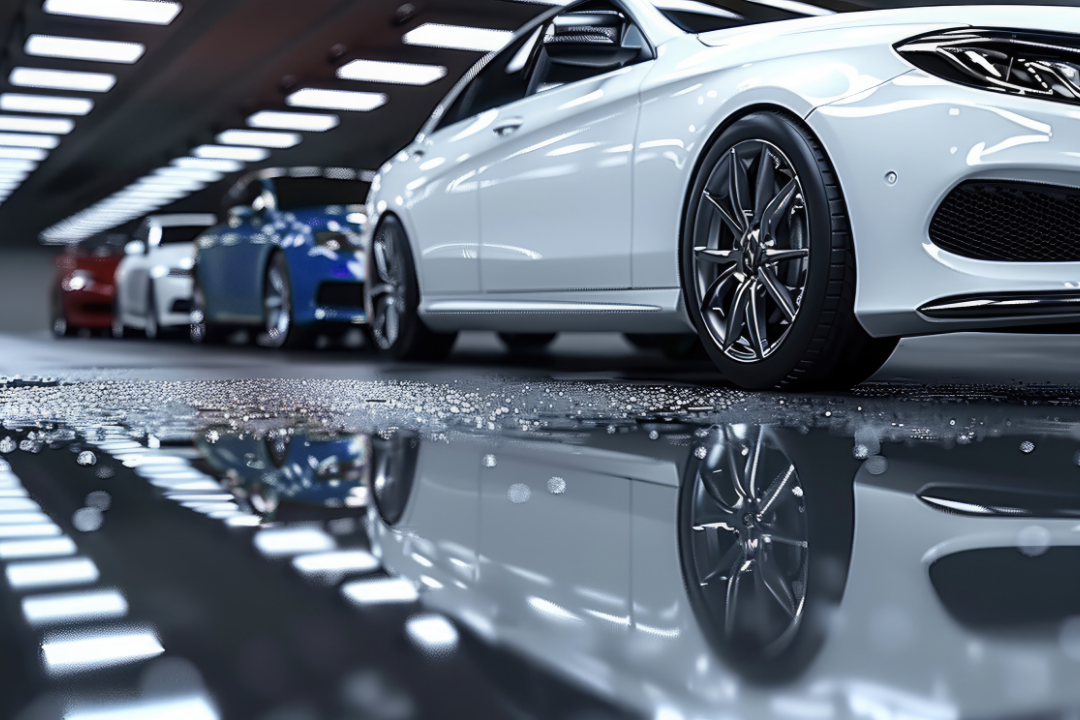 Cars in a factory